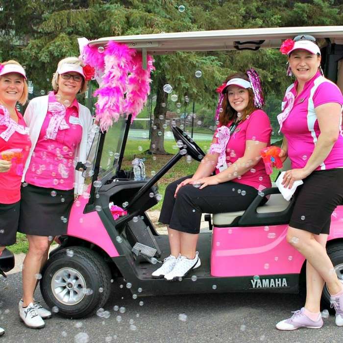 Pink Golf Carts in Support of Huntsville Hospital Foundation for Breast Cancer Awareness